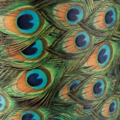 QAZQA Velour Lampenschirm Pfau Design 40/40/40 mit goldenem Interieur