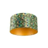 QAZQA Velour Lampenschirm Pfau Design 50/50/25 mit goldenem Interieur