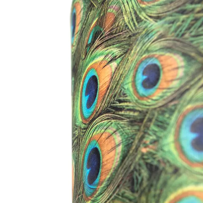 QAZQA Velour Lampenschirm Pfau Design 50/50/25 mit goldenem Interieur