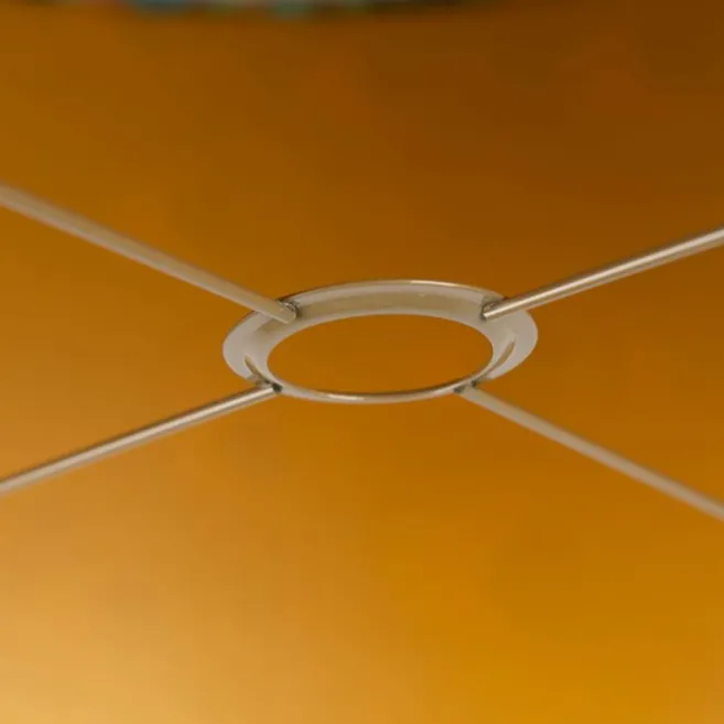 QAZQA Velour Lampenschirm Pfau Design 50/50/25 mit goldenem Interieur