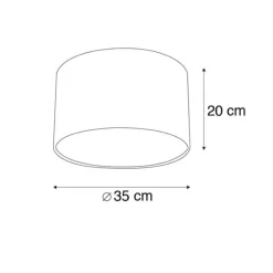 QAZQA Velours Lampenschirm Blumenmuster 35/35/20