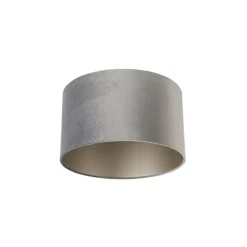 QAZQA Velours Lampenschirm grau 35/35/20
