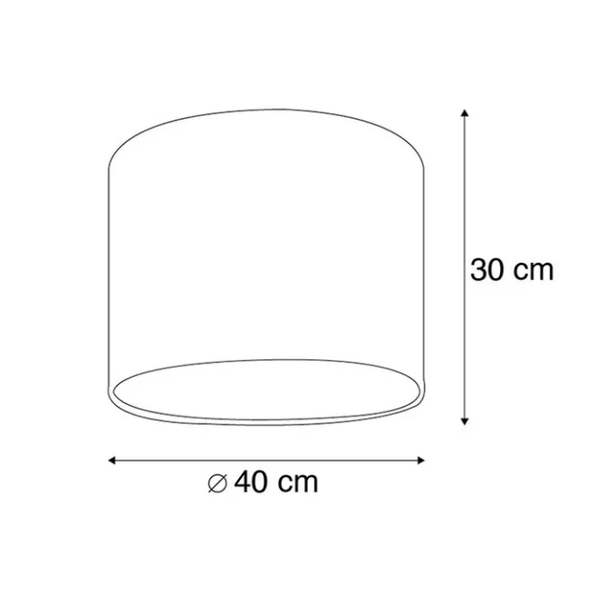 QAZQA Velours-Lampenschirm im Pfauendesign 40/40/30 mit goldener Innenseite