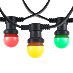 QAZQA Verbindbare schwarze Lichterkette mit Stecker 18m inkl. E27 30-Lichter IP44 - Lubber