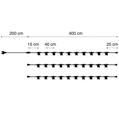 QAZQA Verbindbare schwarze Lichterkette mit Stecker 18m inkl. E27 30-Lichter IP44 - Lubber