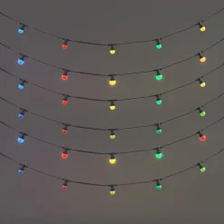 QAZQA Verbindbare schwarze Lichterkette mit Stecker 18m inkl. E27 30-Lichter IP44 - Lubber