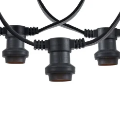 QAZQA Verbindbare schwarze Lichterkette mit Stecker 6m 10-Lichter IP54 - Lubber