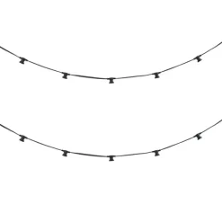 QAZQA Verbindbare schwarze Lichterkette mit Stecker 6m 10-Lichter IP54 - Lubber