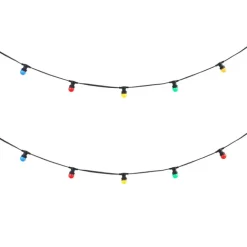 QAZQA Verbindbare schwarze Lichterkette mit Stecker 6m inkl. E27 Multicolor 10-Lichter IP54 - Lubber