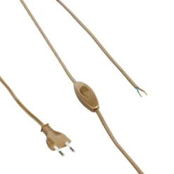 QAZQA Verbindungskabel 80-120 cm mit Schalter und Stecker gold