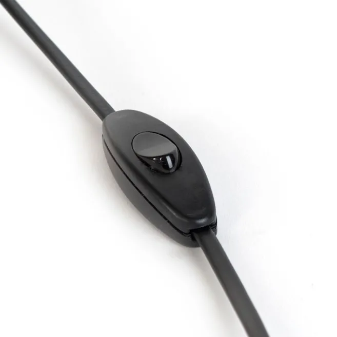 QAZQA Verbindungskabel 80-120cm mit Schalter und Stecker schwarz