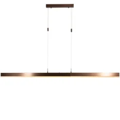 QAZQA Verstellbare Hängelampe Dunkelbronze inkl. dimmbarer LED - Lamba