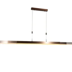 QAZQA Verstellbare Hängelampe Dunkelbronze inkl. dimmbarer LED - Lamba