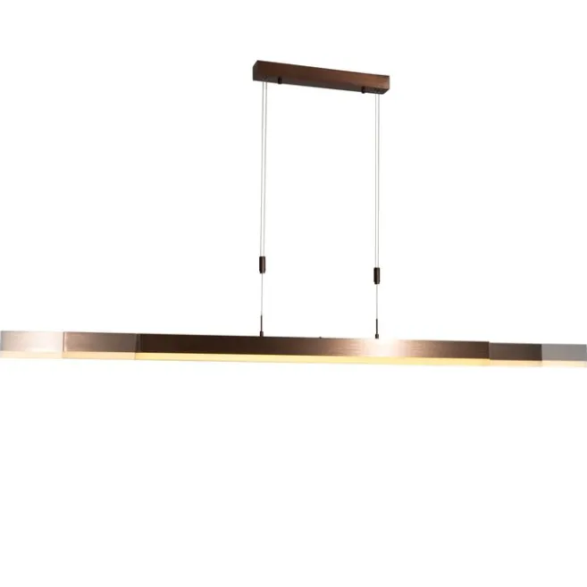 QAZQA Verstellbare Hängelampe Dunkelbronze inkl. dimmbarer LED - Lamba