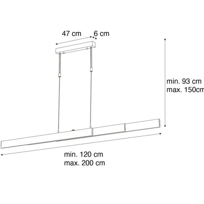 QAZQA Verstellbare Hängelampe Dunkelbronze inkl. dimmbarer LED - Lamba