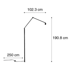 QAZQA Verstellbarer Arm Gold ohne Fuß für Stehleuchte - Editor