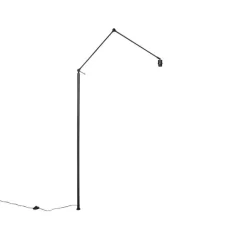 QAZQA Verstellbarer Arm schwarz ohne Fuß für Stehleuchte - Editor