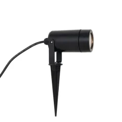 QAZQA Verstellbarer schwarzer Spike-Strahler IP65 - Solo Eco