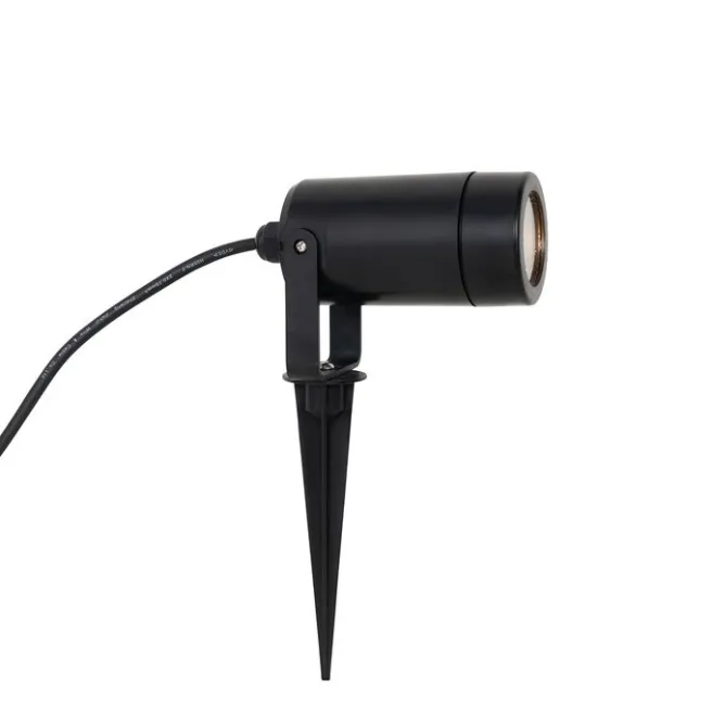 QAZQA Verstellbarer schwarzer Spike-Strahler IP65 - Solo Eco