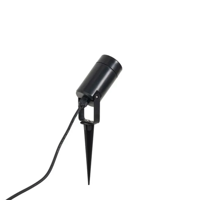 QAZQA Verstellbarer schwarzer Spike-Strahler IP65 - Solo Eco