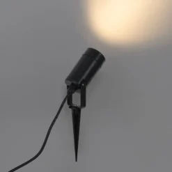 QAZQA Verstellbarer schwarzer Spike-Strahler IP65 - Solo Eco