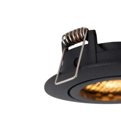 QAZQA Vertiefter Fleck schwarz drehbar und kippbar - Ude Honey