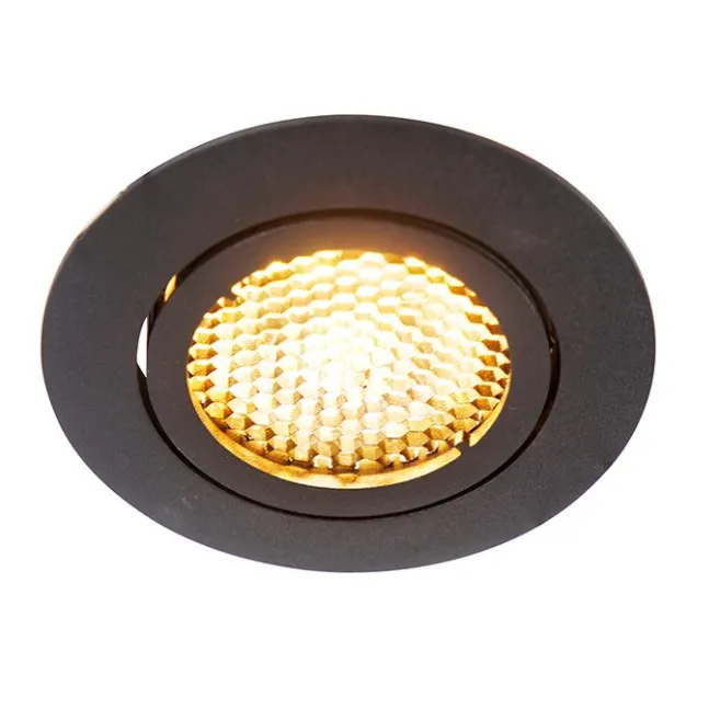 QAZQA Vertiefter Fleck schwarz drehbar und kippbar - Ude Honey