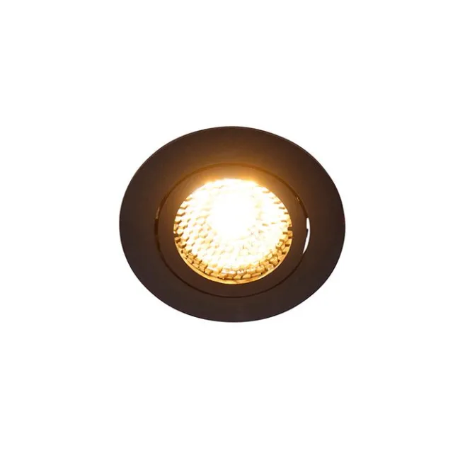 QAZQA Vertiefter Fleck schwarz drehbar und kippbar - Ude Honey