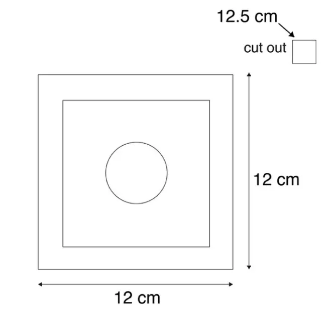 QAZQA Vertiefter Fleck weiß 12 cm quadratisch - Zigeunerstuck