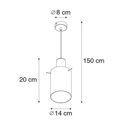 QAZQA Vintage Hängelampe Messing mit Rauchglas - Vidra
