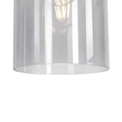 QAZQA Vintage Hängelampe Messing mit Rauchglas - Vidra