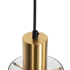 QAZQA Vintage Hängelampe Messing mit Rauchglas - Vidra