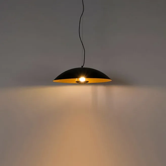 QAZQA Vintage Hängelampe schwarz mit Gold 60 cm - Emilienne Novo