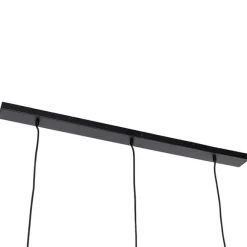 QAZQA Vintage Hängelampe schwarz mit Messing länglich 3-flammig - Kayleigh