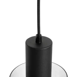 QAZQA Vintage Hängelampe schwarz mit Rauchglas - Vidra