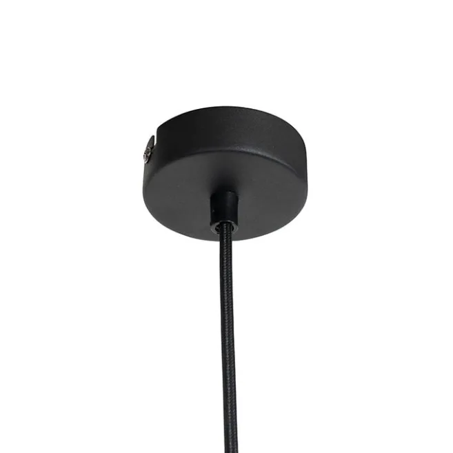 QAZQA Vintage Hängelampe schwarz mit Rauchglas - Vidra