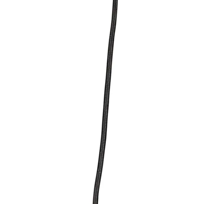 QAZQA Vintage Hängelampe schwarz mit Messing rund 3-flammig - Kayleigh