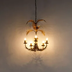 QAZQA Vintage Kronleuchter Gold 5-Licht - Botanica