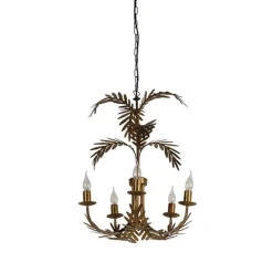 QAZQA Vintage Kronleuchter Gold 5-Licht - Botanica