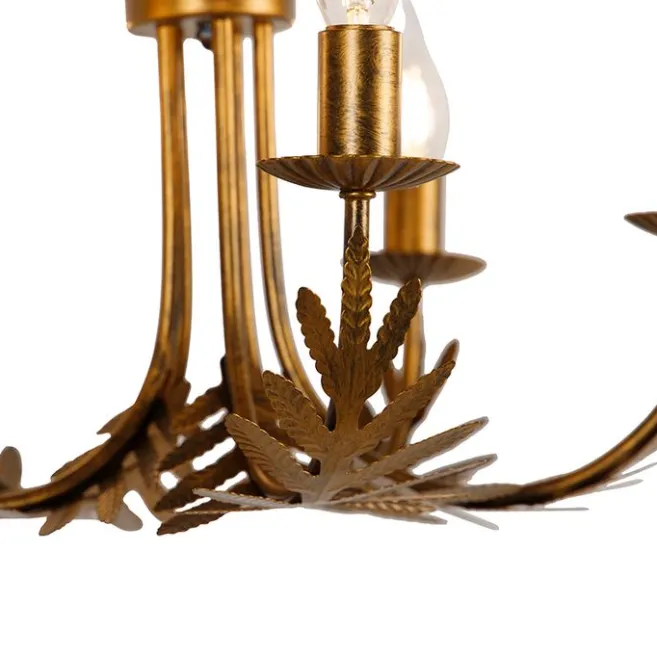 QAZQA Vintage Kronleuchter Gold 5-Licht - Botanica