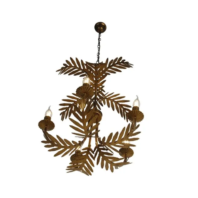 QAZQA Vintage Kronleuchter Gold 5-Licht - Botanica