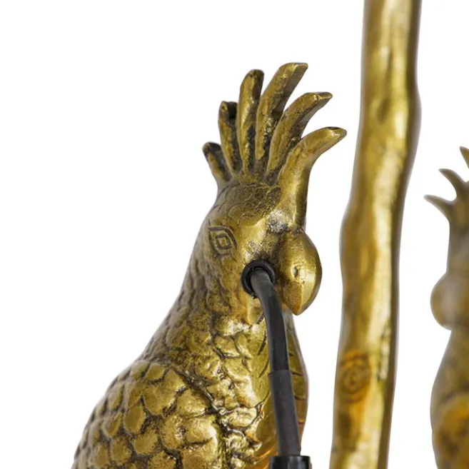 QAZQA Vintage Messing Deckenlampe 2-flammig - Papegoje