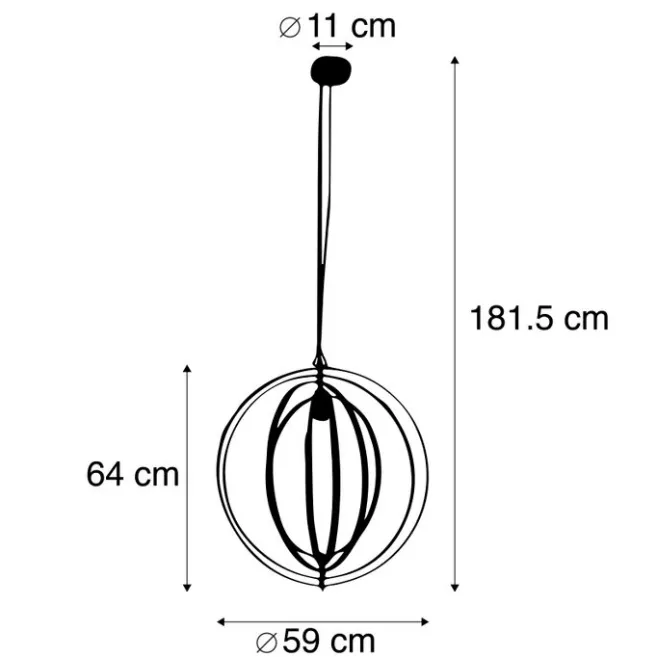 QAZQA Vintage Messing Drehbare Hängelampe - Rings