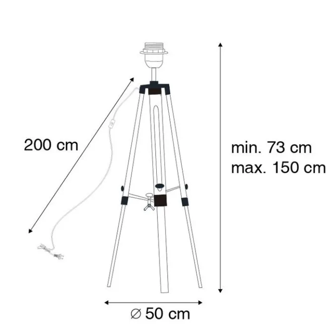 QAZQA Vintage Stehlampe Messingstativ - Cortin