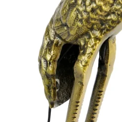 QAZQA Vintage Stehlampe Messing Stoffschirm schwarz - Kranichvogel