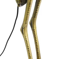 QAZQA Vintage Stehlampe Messing Stoffschirm schwarz - Kranichvogel