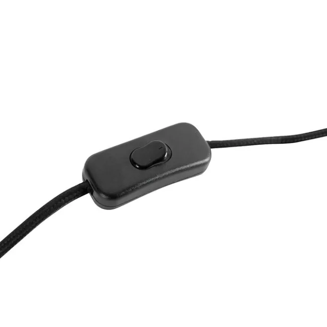 QAZQA Vintage Stehlampe Messing Stoffschirm schwarz - Kranichvogel