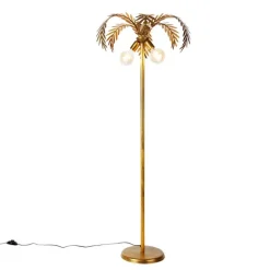 QAZQA Vintage Stehleuchte gold 2-flammig - Botanica