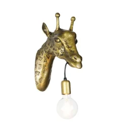 QAZQA Vintage Wandlampe Messing - Giraffe