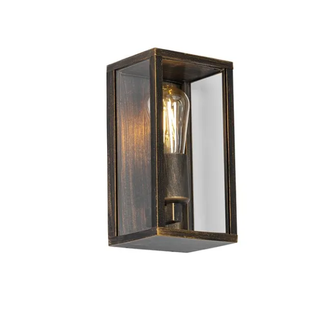 QAZQA Vintage Wandleuchte Antikgold 26 cm IP44 - Charlois